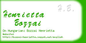 henrietta bozzai business card